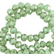 Top Glas Facett Glasschliffperlen 8x6mm rondellen Citrus green-pearl shine coating